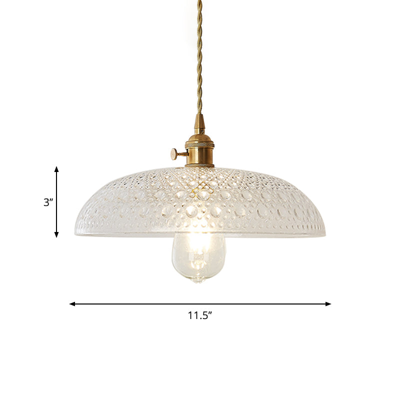 Post-Modern Gold Hanging Lamp Kit With Glass Shade - Drop Pendant Design
