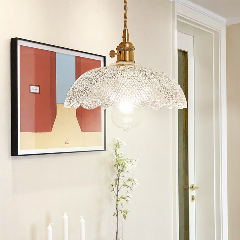 Post-Modern Gold Hanging Lamp Kit With Glass Shade - Drop Pendant Design / C