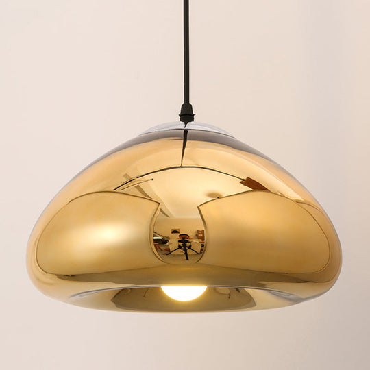 7’/12’ Doublewalled Pendant Lighting Postmodern Glass Suspension Lamp - Silver/Gold/Bronze