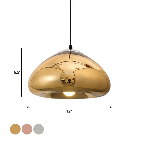 7’/12’ Doublewalled Pendant Lighting Postmodern Glass Suspension Lamp - Silver/Gold/Bronze