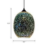 Colorful Glass Snack Bar Pendant Light In Silver - Postmodern Hanging Design