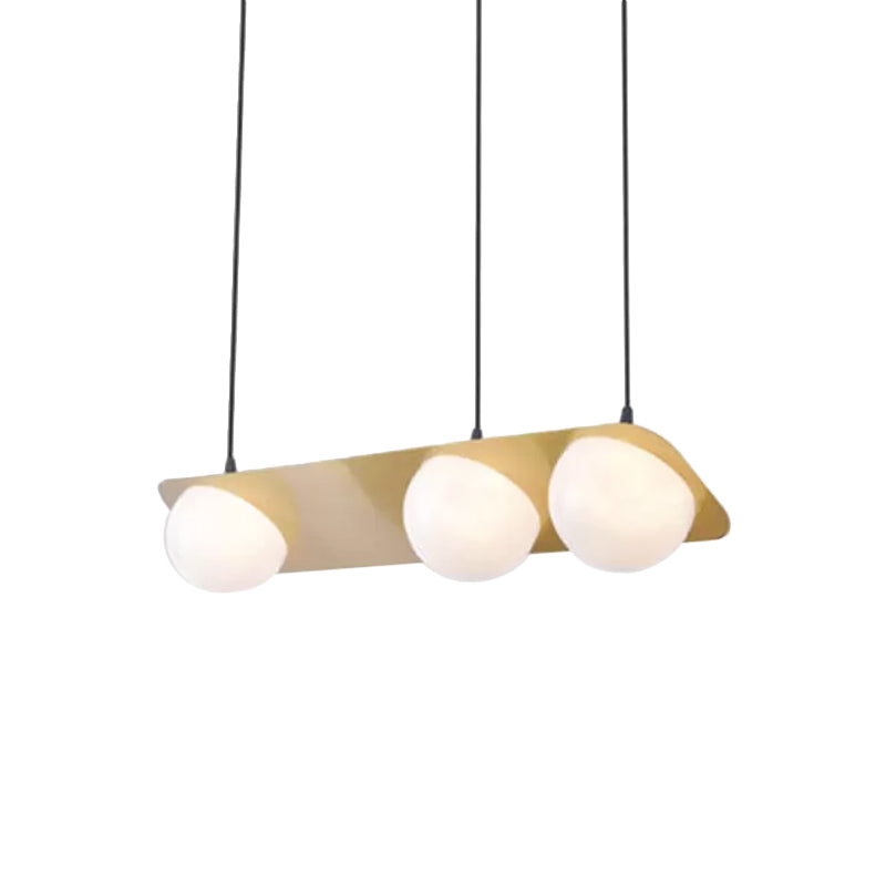 Modern Frosted White Glass Chandelier With Gold Finish - V/Z/Horizontal Pendant Ceiling Light