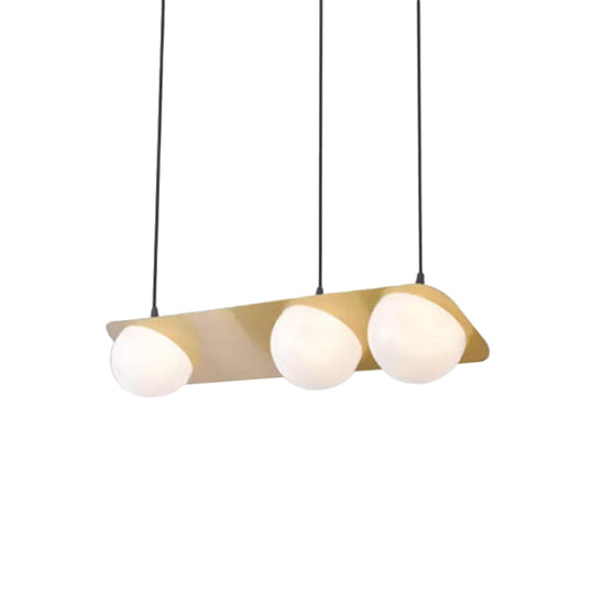 Modern Frosted White Glass Chandelier With Gold Finish - V/Z/Horizontal Pendant Ceiling Light