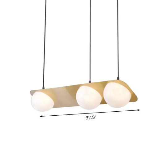 Modern Frosted White Glass Chandelier With Gold Finish - V/Z/Horizontal Pendant Ceiling Light
