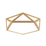 Modern Pentagon Flush Mount Acrylic Led Ceiling Lamp In Wood - 15/19/27 Diameter Warm/White Light