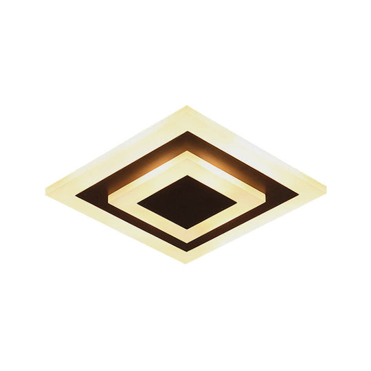 Modern Square Acrylic Led Flush Mount Ceiling Light - Stylish Lamp For Corridors And Kitchens