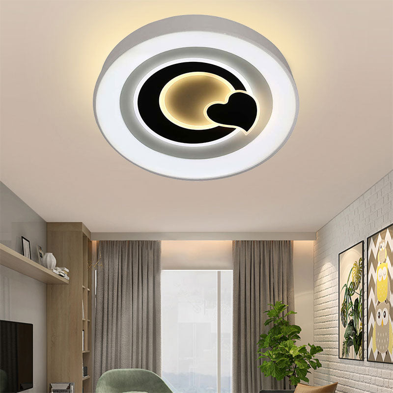 Modern White Led Ceiling Light – Stylish Acrylic Lamp For Kitchen Hallway / Loving Heart