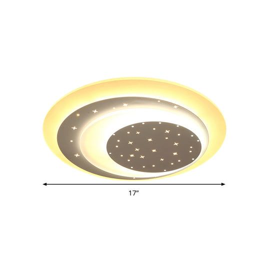 Starlit Acrylic Crescent Led Ceiling Light: A Romantic Flushmount For Girls’ Bedroom