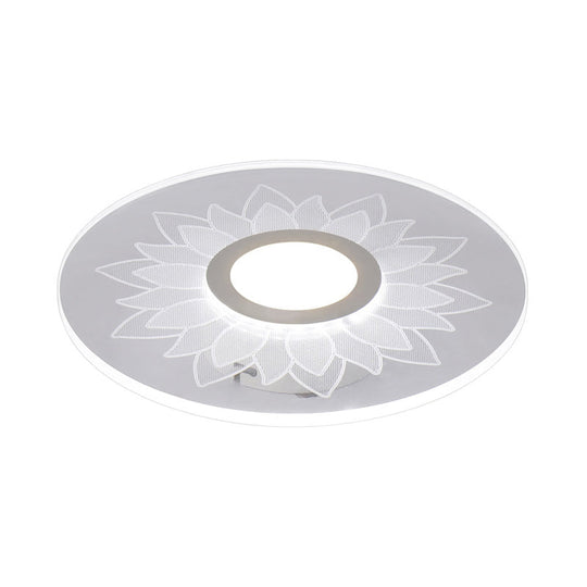 Kids Cartoon Led White Ceiling Lamp With Acrylic Flower Design