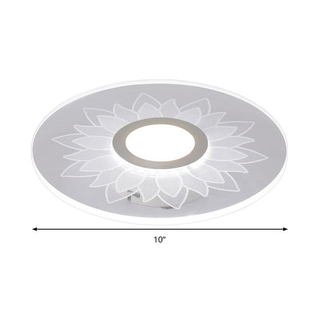 Kids Cartoon Led White Ceiling Lamp With Acrylic Flower Design
