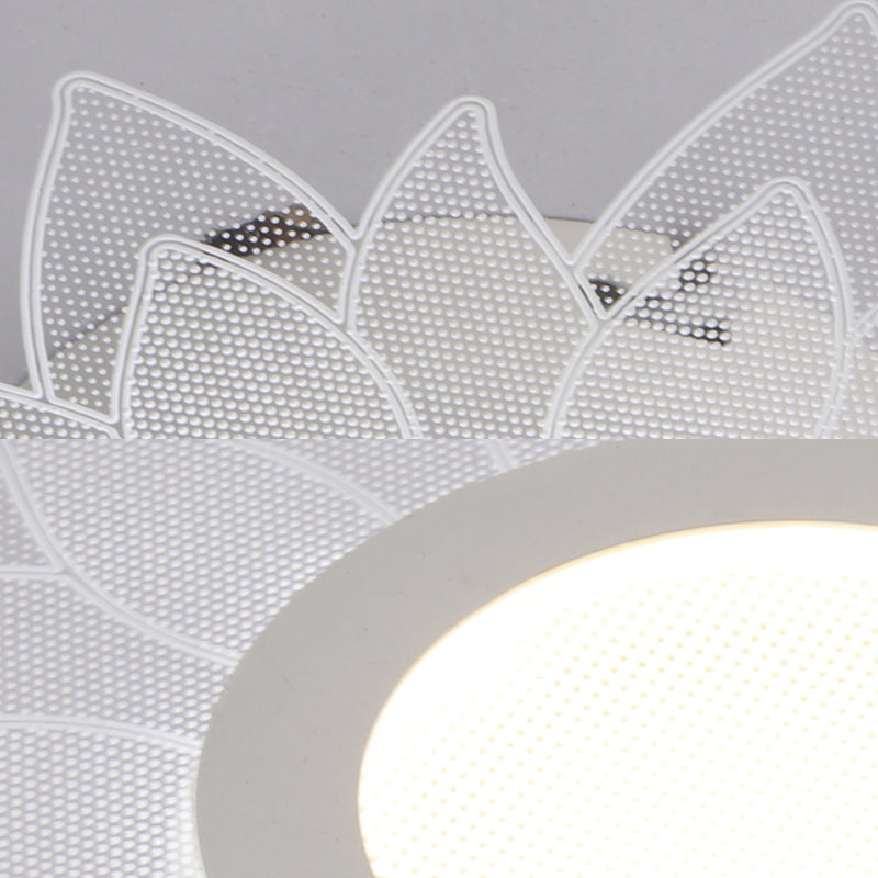 Kids Cartoon Led White Ceiling Lamp With Acrylic Flower Design