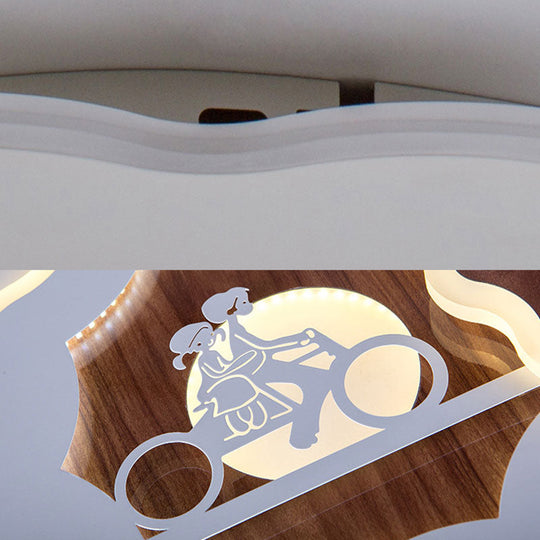 Romantic Acrylic Blossom Ceiling Mount Flush Light In White For Adult Bedroom