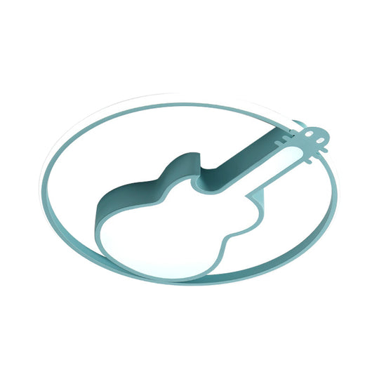 Candy - Colored Guitar Acrylic Flush Mount Led Ceiling Light For Game Rooms