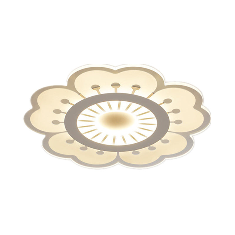 Modern Acrylic Petal Led Ceiling Light: Elegant Flush Mount For Girls’ Bedroom