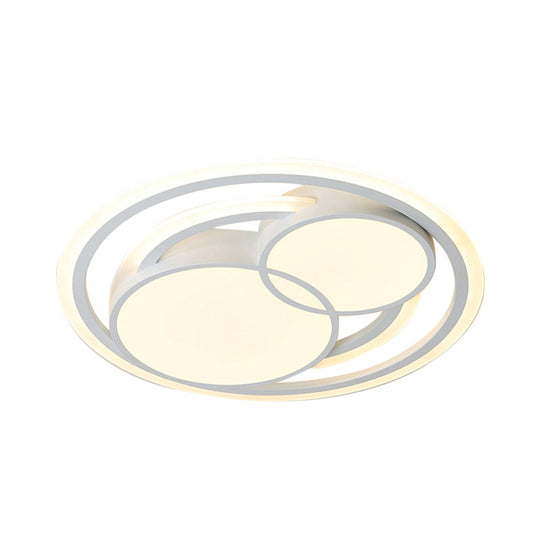 Modern Acrylic Led Snowman Ceiling Light In White For Study Room