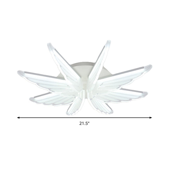 Romantic White Wing Flush Led Ceiling Lamp For Baby Room