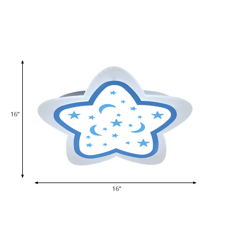 Art Deco Star Shape Ceiling Light For Kid’s Bedroom - Acrylic Flush Mount