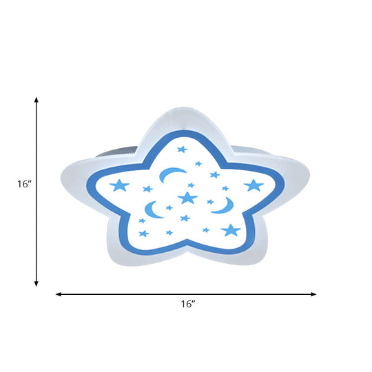 Art Deco Star Shape Ceiling Light For Kid’s Bedroom - Acrylic Flush Mount