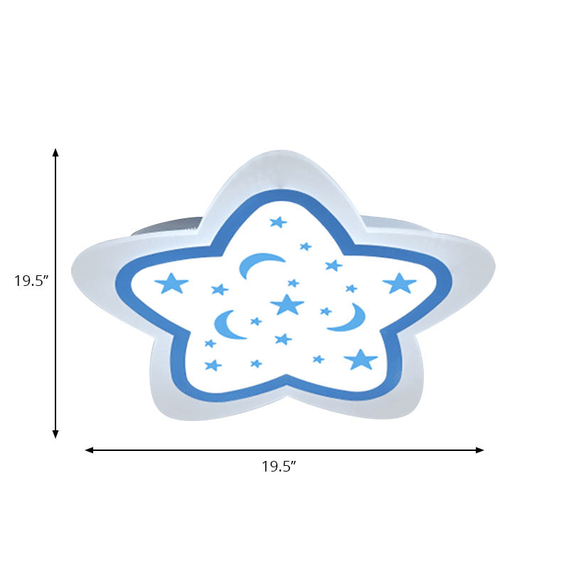 Art Deco Star Shape Ceiling Light For Kid’s Bedroom - Acrylic Flush Mount