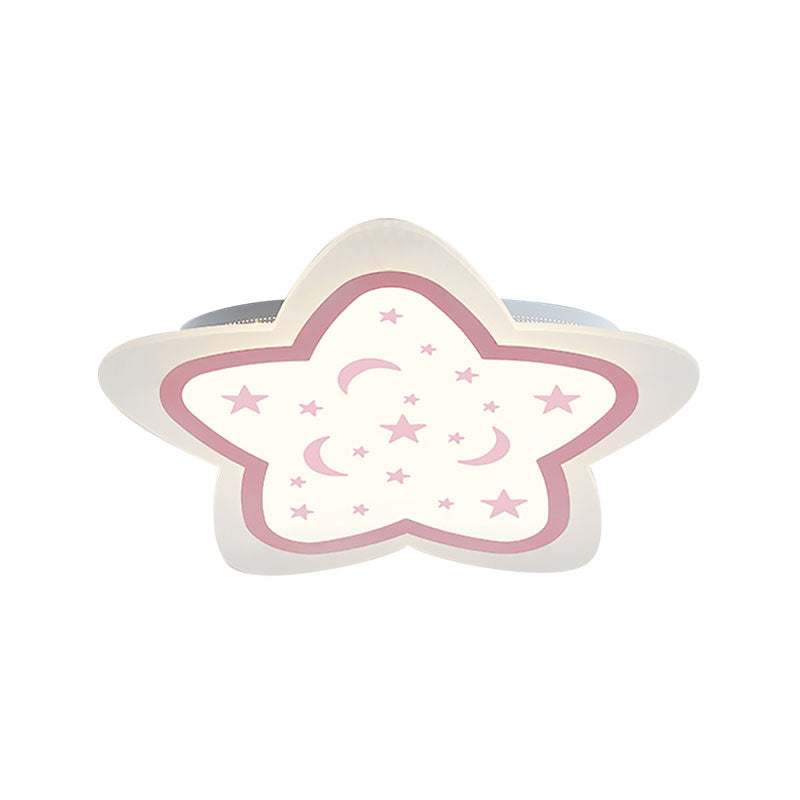 Art Deco Star Shape Ceiling Light For Kid’s Bedroom - Acrylic Flush Mount