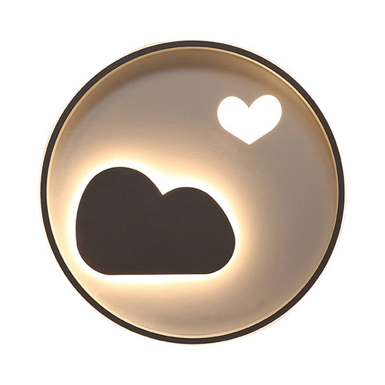 Contemporary Heart Ceiling Lamp – Led Acrylic Flush Mount Light For Hotel Hallway