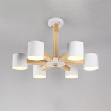 Nordic Cylindrical Ceiling Chandelier - Metallic 3/6/8-Light Suspension Light In Black/White And