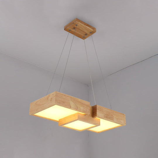Modern Wood Dining Table Led Pendant Light With Symmetric Acrylic Shade - Warm/White 24.5’/29’ Width