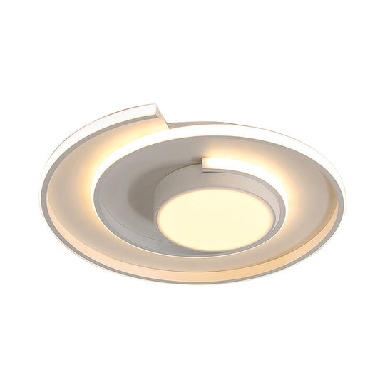Modern Swirl Led Ceiling Lamp For Energy-Saving Study Room Lighting