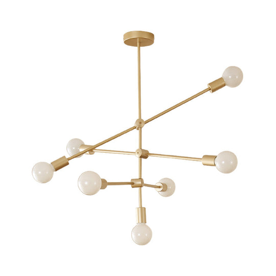Postmodern Mobile Arm Metal Drop Lamp: 2/3-Tier Gold 4/5/7-Light Hanging Chandelier For Table