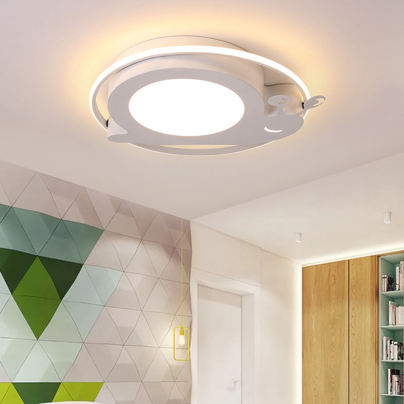 Metallic Snail Led Ceiling Lamp For Kindergarten With Acrylic Finish