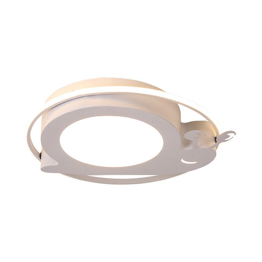 Metallic Snail Led Ceiling Lamp For Kindergarten With Acrylic Finish