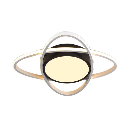 Contemporary Black Acrylic Flush Ceiling Light - Led Lamp For Study Room