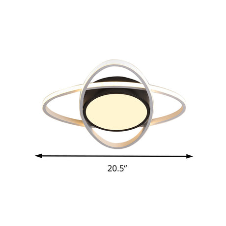 Contemporary Black Acrylic Flush Ceiling Light - Led Lamp For Study Room