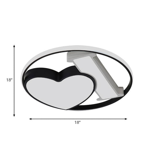 Heart - Shaped Bedroom Flush Mount Ceiling Light Fixture - Art Deco Acrylic Design