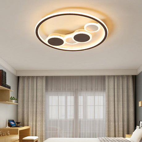 Modern Acrylic Black Led Flush Ceiling Light For Cloth Shop / 18.5 Warm