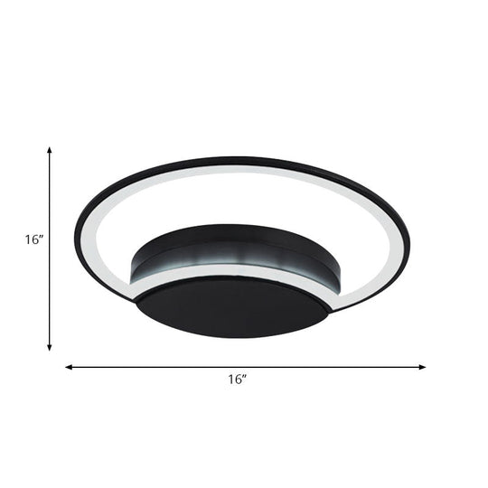 Contemporary Round Acrylic Flush Mount Ceiling Light For Living Room Décor