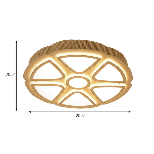 Nordic Led Flush Mount Ceiling Light For Bedroom - White Acrylic Finish