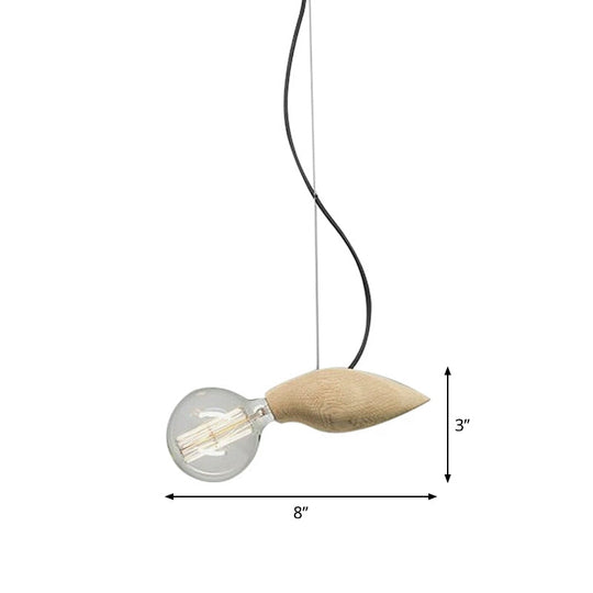 Modern Orb Bamboo Pendant Light - 1-Light Beige Suspended Fixture For Dining Table