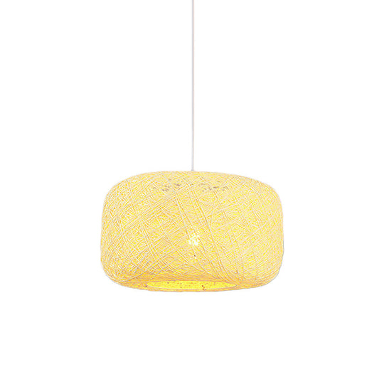 Colorful Drum Pendant Macaron Light For Bistro - Red/Pink/Orange