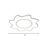 Blazing Sun Cartoon Acrylic Led Ceiling Lamp - White Flush Light For Nursing Room