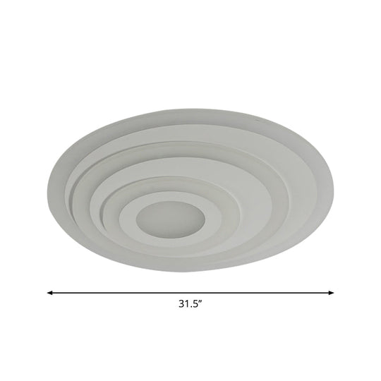 Simple White Led Flush Ceiling Light - 19.5/31.5/39 Wide Warm/White