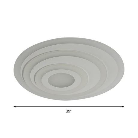 Simple White Led Flush Ceiling Light - 19.5/31.5/39 Wide Warm/White