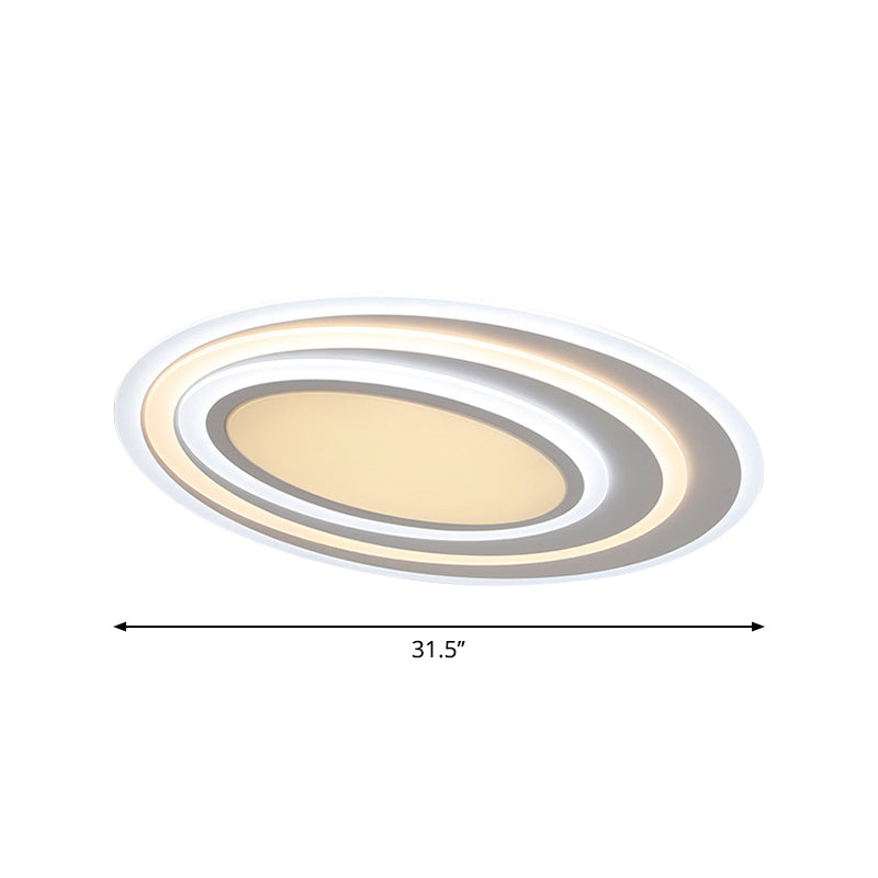 Modern White Acrylic Led Ceiling Light - Flush Mount Surface Lighting Available In 19.5/23.5/39