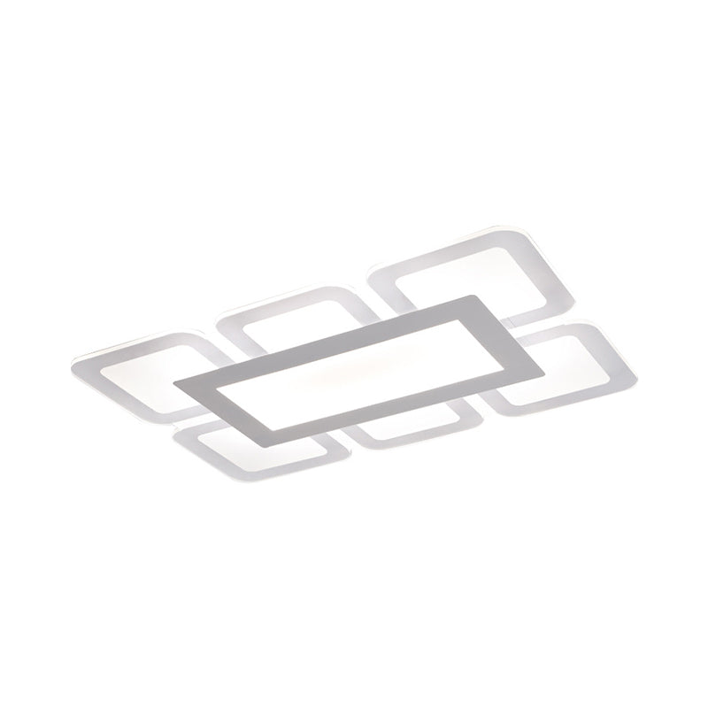 Modern Acrylic Led Flushmount Light In White - Available Various Sizes