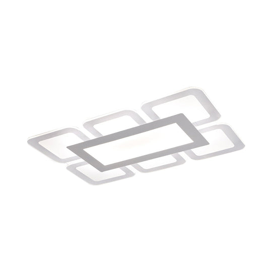 Modern Acrylic Led Flushmount Light In White - Available Various Sizes