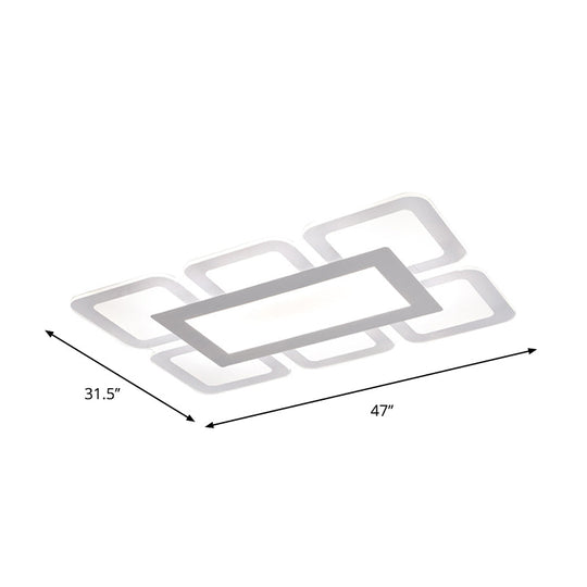 Modern Acrylic Led Flushmount Light In White - Available Various Sizes