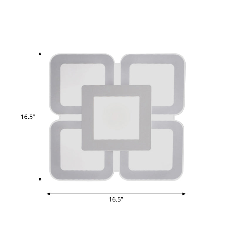 Modern Acrylic Led Flushmount Light In White - Available Various Sizes
