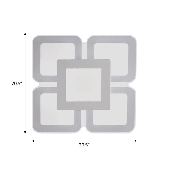 Modern Acrylic Led Flushmount Light In White - Available Various Sizes
