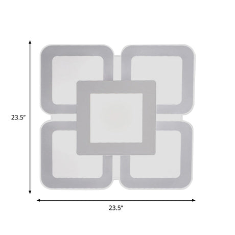 Modern Acrylic Led Flushmount Light In White - Available Various Sizes