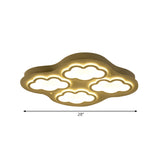 Cloudy Cartoon Led Ceiling Light For Kindergarten In White Acrylic Flush Mount